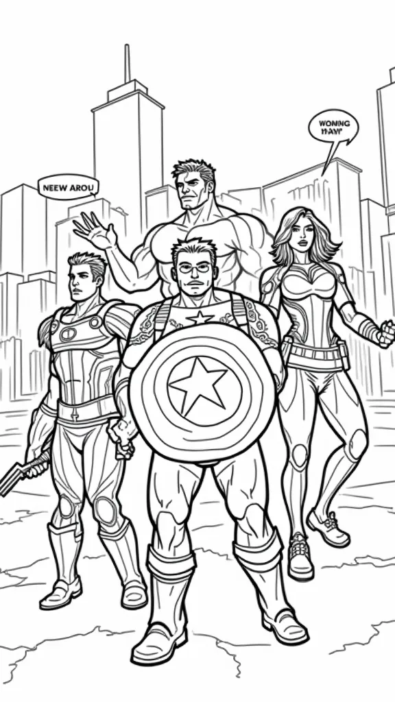 Marvel las páginas para colorear de Avengers